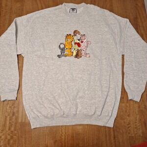 RARE Vintage 1990s Garfield Embroidered LEE Heavyweight Sweatshirt XL USA